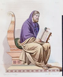 Porträt von St. Gregor von Tours (538-594) Illustration aus 